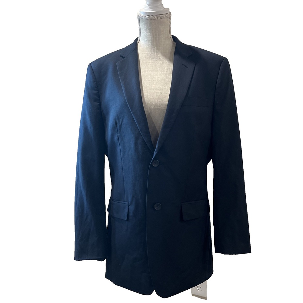 Banana Republic Tailored Fit Wool Blend Blazer Blue Galaxy Mens Size 40R Navy